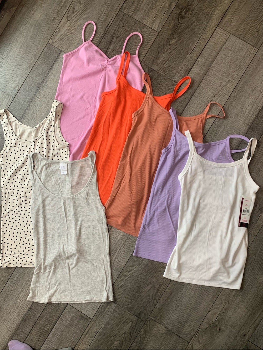 Mixed Women's Tank Top Set - Pink, Orange, Lavender, White, Cream, Gray